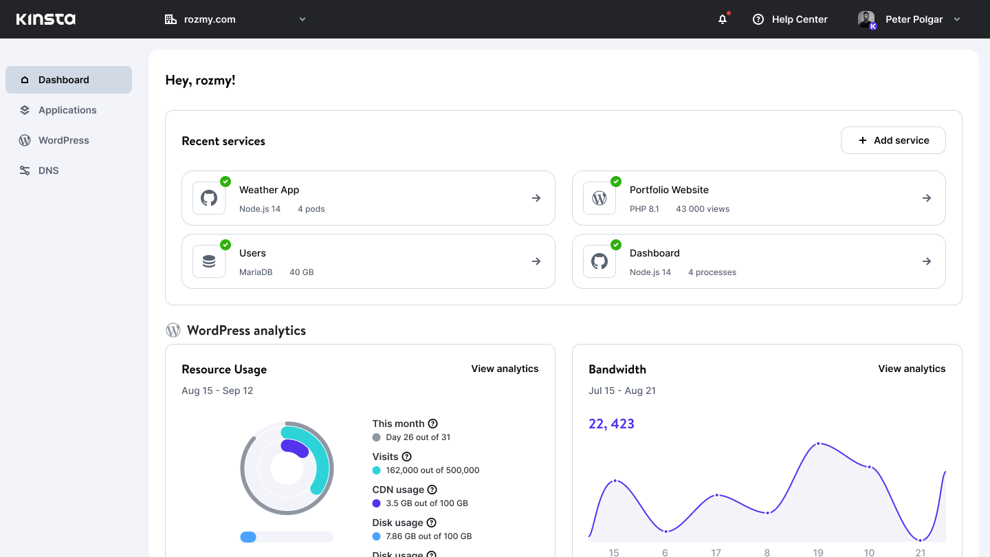 Kinsta - Application, Database and Managed WordPress Hosting